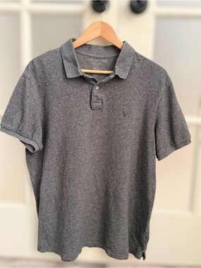 American Eagle Outfitters Men’s Charcoal Heather Polo